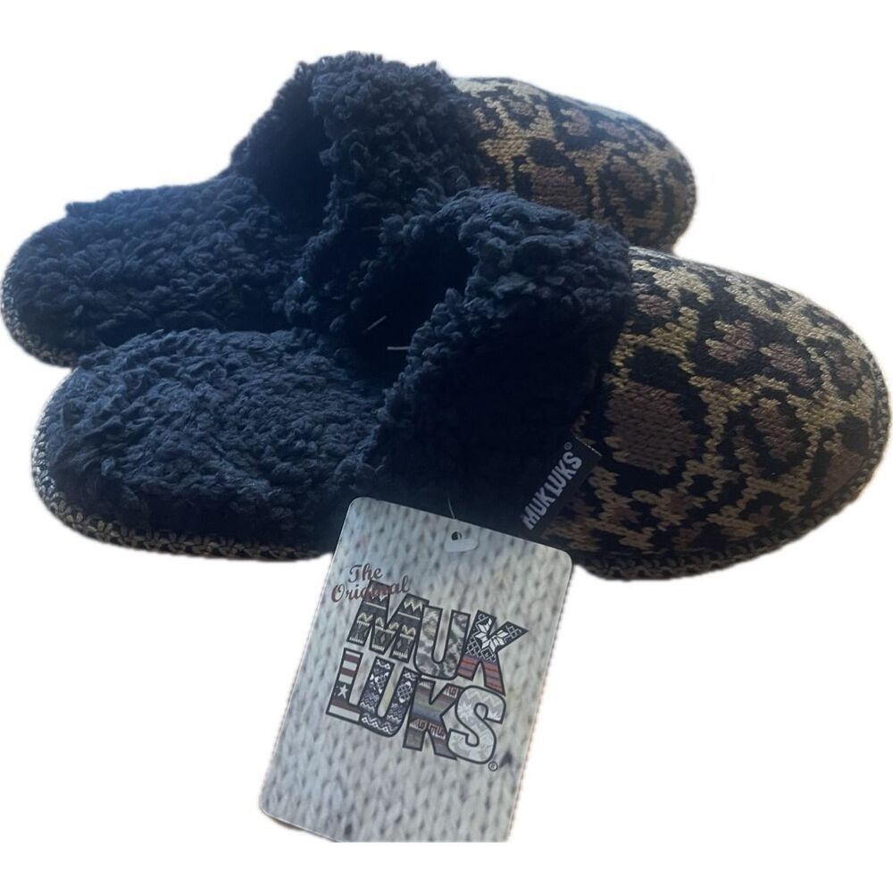 New Muk Luks Cheetah Print Slippers Women’s Size 7-8 ST782
